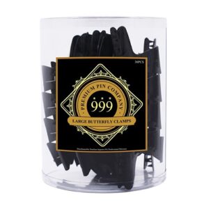 Premium Pin Company 999 Large Black Butterfly Clamps - 102